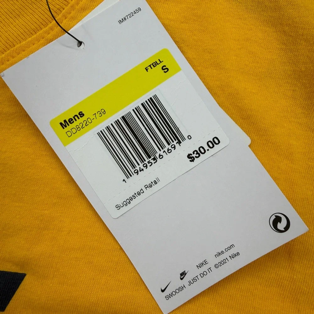 NWT Nike Mens T Shirt West Virginia Graphic Tee Yellow Size Small‎